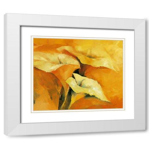 Callas White Modern Wood Framed Art Print with Double Matting by Filatov, Elena