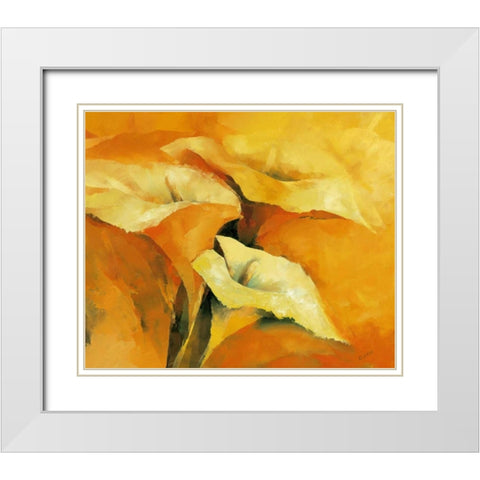 Callas White Modern Wood Framed Art Print with Double Matting by Filatov, Elena