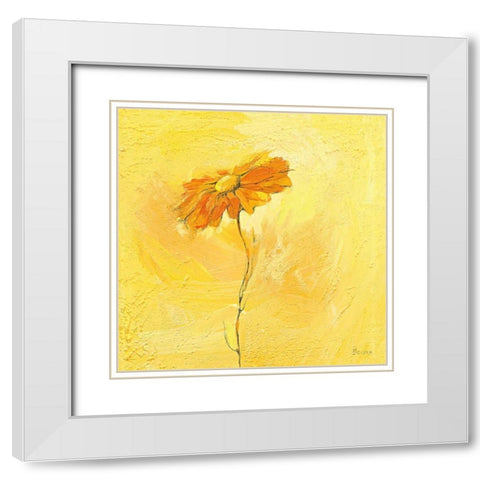 Fiore 1 White Modern Wood Framed Art Print with Double Matting by Filatov, Elena