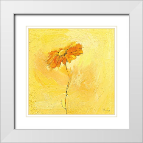 Fiore 1 White Modern Wood Framed Art Print with Double Matting by Filatov, Elena