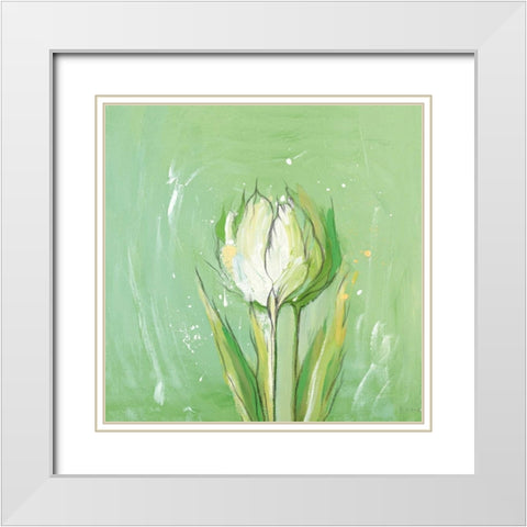 Tulpa 3 White Modern Wood Framed Art Print with Double Matting by Filatov, Elena