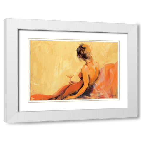 Just for one drink White Modern Wood Framed Art Print with Double Matting by Filatov, Elena