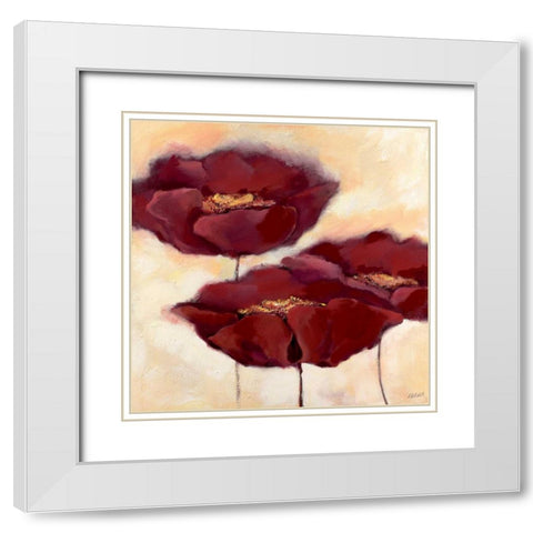 Mohn in Milch II White Modern Wood Framed Art Print with Double Matting by Filatov, Elena