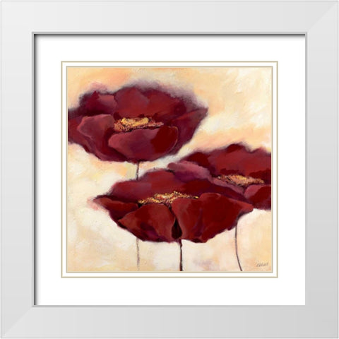 Mohn in Milch II White Modern Wood Framed Art Print with Double Matting by Filatov, Elena