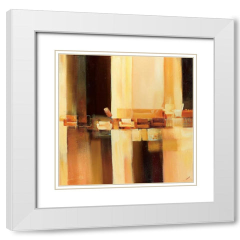 Sit-In II White Modern Wood Framed Art Print with Double Matting by Filatov, Elena