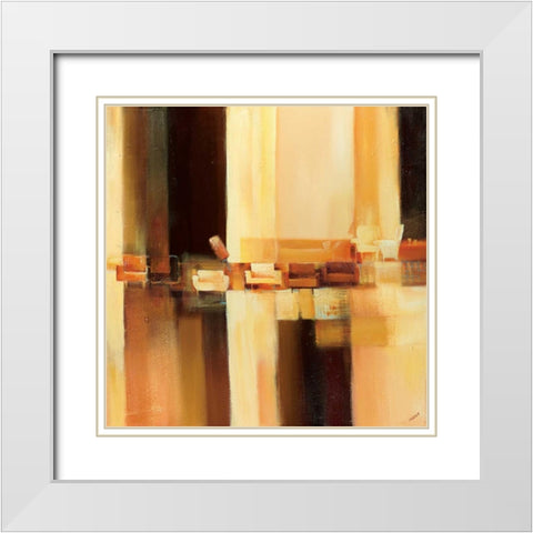 Sit-In II White Modern Wood Framed Art Print with Double Matting by Filatov, Elena