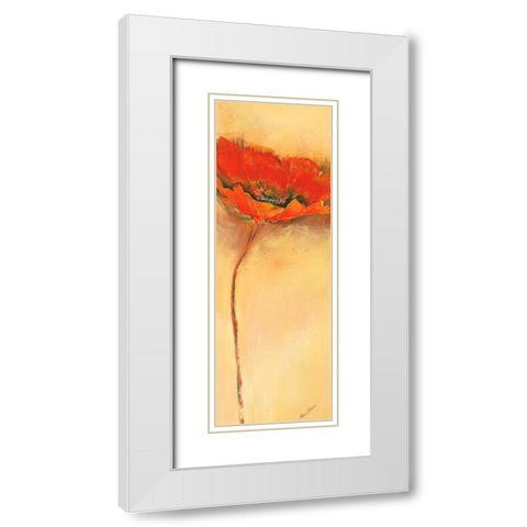 MohnblÃ¼te III White Modern Wood Framed Art Print with Double Matting by Filatov, Elena