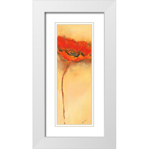 MohnblÃ¼te III White Modern Wood Framed Art Print with Double Matting by Filatov, Elena