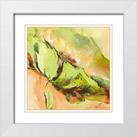 Mint Spring II White Modern Wood Framed Art Print with Double Matting by Filatov, Elena
