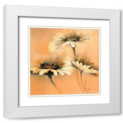 Apricot Summer I White Modern Wood Framed Art Print with Double Matting by Filatov, Elena