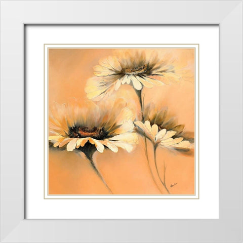 Apricot Summer I White Modern Wood Framed Art Print with Double Matting by Filatov, Elena
