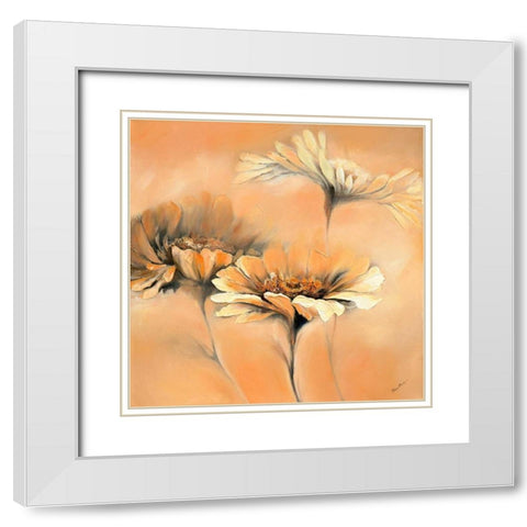 Apricot Summer II White Modern Wood Framed Art Print with Double Matting by Filatov, Elena