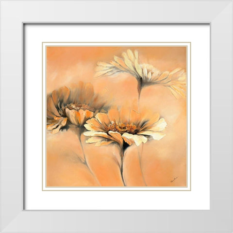 Apricot Summer II White Modern Wood Framed Art Print with Double Matting by Filatov, Elena