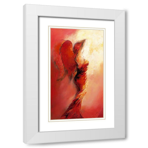 Engel I White Modern Wood Framed Art Print with Double Matting by Filatov, Elena