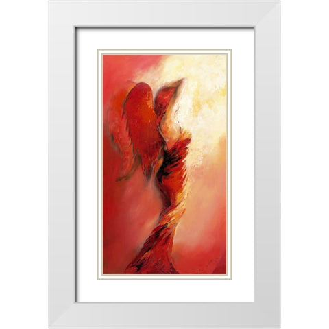 Engel I White Modern Wood Framed Art Print with Double Matting by Filatov, Elena