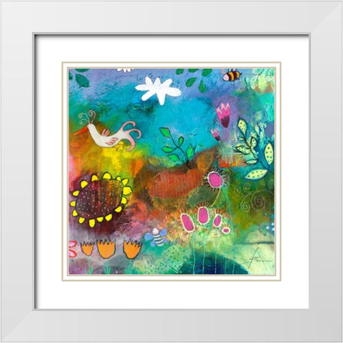 Goldkehlchen Teil II White Modern Wood Framed Art Print with Double Matting by Schmalzl, Franziska