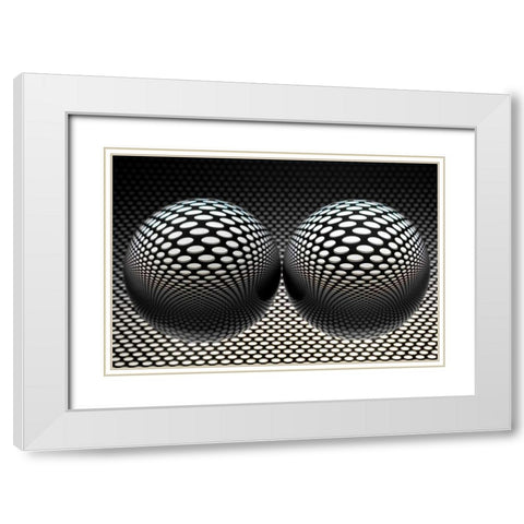 Glaskugelspiel II White Modern Wood Framed Art Print with Double Matting by Rossmeissl, Gerhard
