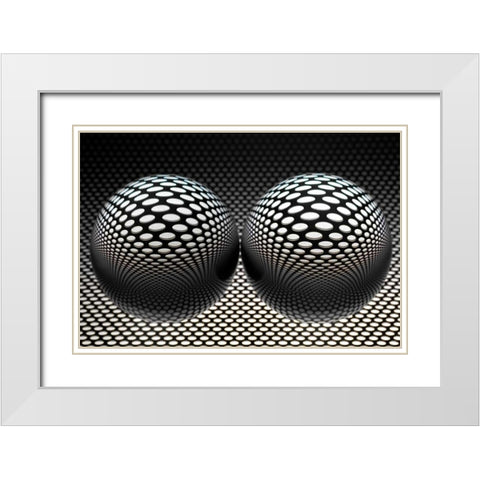 Glaskugelspiel II White Modern Wood Framed Art Print with Double Matting by Rossmeissl, Gerhard