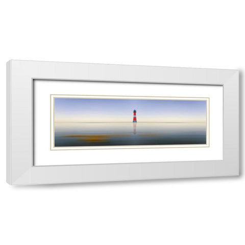 Leuchtturm Panorama White Modern Wood Framed Art Print with Double Matting by Rossmeissl, Gerhard