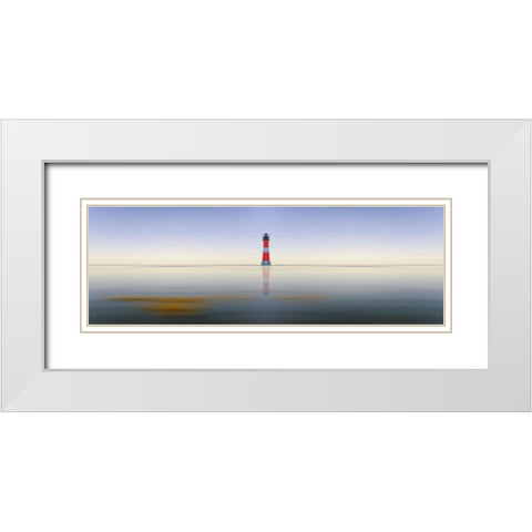 Leuchtturm Panorama White Modern Wood Framed Art Print with Double Matting by Rossmeissl, Gerhard