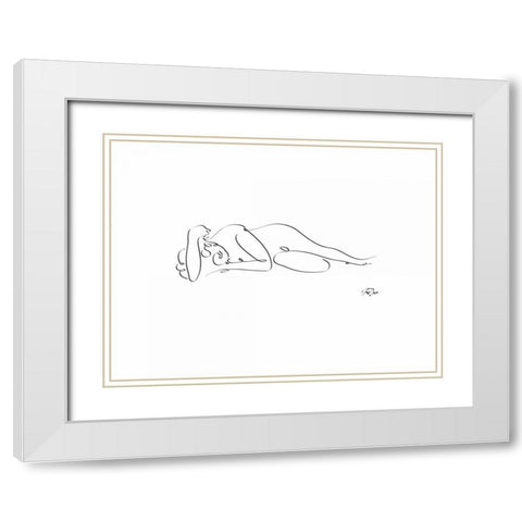 Sleep 01 White Modern Wood Framed Art Print with Double Matting by Mahdavi, Gholam Reza