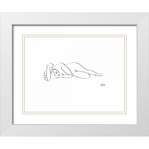 Sleep 01 White Modern Wood Framed Art Print with Double Matting by Mahdavi, Gholam Reza