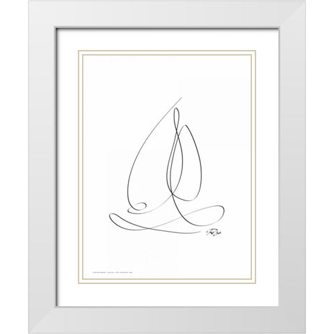 Sailboat White Modern Wood Framed Art Print with Double Matting by Mahdavi, Gholam Reza