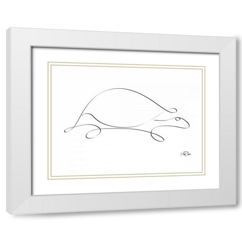 Turtle White Modern Wood Framed Art Print with Double Matting by Mahdavi, Gholam Reza