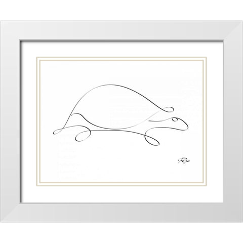 Turtle White Modern Wood Framed Art Print with Double Matting by Mahdavi, Gholam Reza