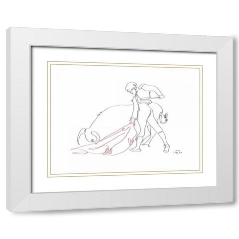 Matador 02 White Modern Wood Framed Art Print with Double Matting by Mahdavi, Gholam Reza