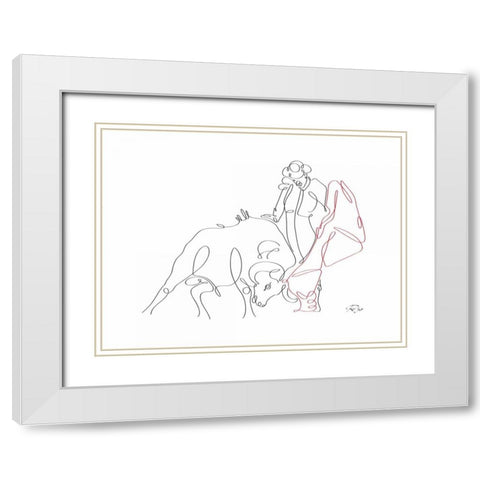Matador 03 White Modern Wood Framed Art Print with Double Matting by Mahdavi, Gholam Reza