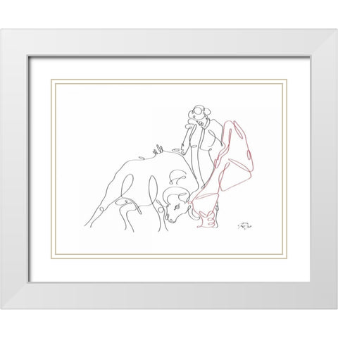 Matador 03 White Modern Wood Framed Art Print with Double Matting by Mahdavi, Gholam Reza