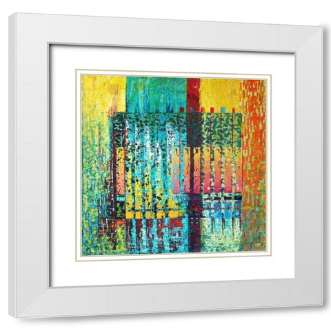 OT.27082010 White Modern Wood Framed Art Print with Double Matting by Pfeiffer, H.M.