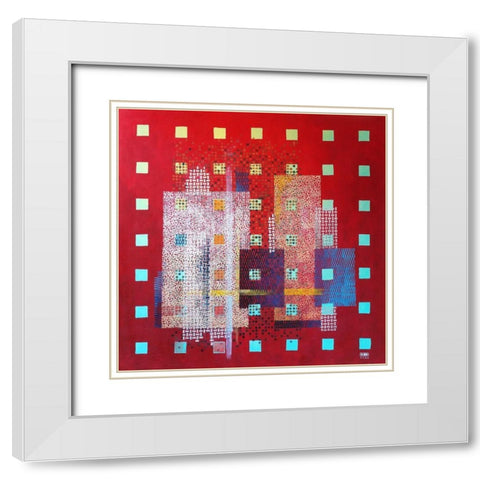 OT.15102016 White Modern Wood Framed Art Print with Double Matting by Pfeiffer, H.M.