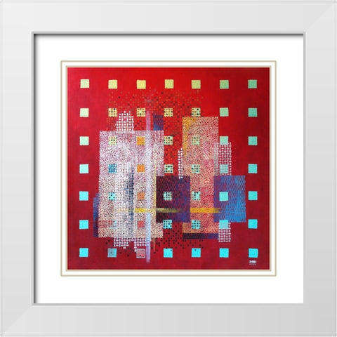 OT.15102016 White Modern Wood Framed Art Print with Double Matting by Pfeiffer, H.M.