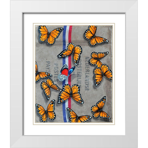 Letter from Holland White Modern Wood Framed Art Print with Double Matting by Leth, Ingo