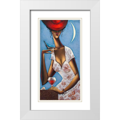 Rose d anjou 1 White Modern Wood Framed Art Print with Double Matting by Tsantekidou, Rose