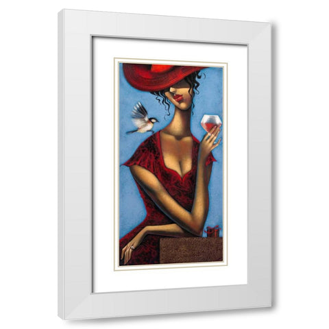 Rose d anjou 2 White Modern Wood Framed Art Print with Double Matting by Tsantekidou, Rose