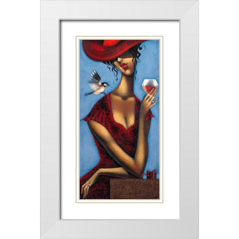Rose d anjou 2 White Modern Wood Framed Art Print with Double Matting by Tsantekidou, Rose