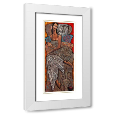 Tagesruhe White Modern Wood Framed Art Print with Double Matting by Tsantekidou, Rose