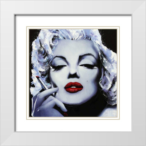 Marilyn White Modern Wood Framed Art Print with Double Matting by Tsantekidou, Rose