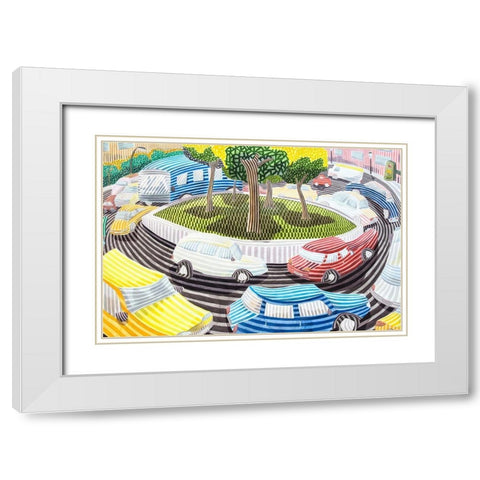 La glorieta White Modern Wood Framed Art Print with Double Matting by Ortas, Javier