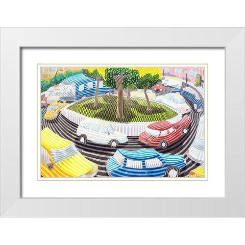 La glorieta White Modern Wood Framed Art Print with Double Matting by Ortas, Javier