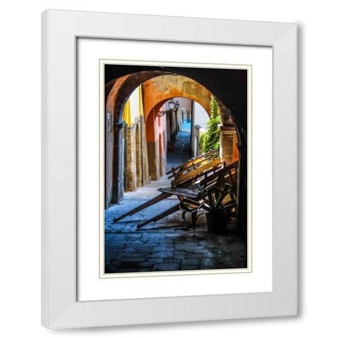 Marktkarren White Modern Wood Framed Art Print with Double Matting by Greiling, Jurgen