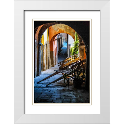 Marktkarren White Modern Wood Framed Art Print with Double Matting by Greiling, Jurgen