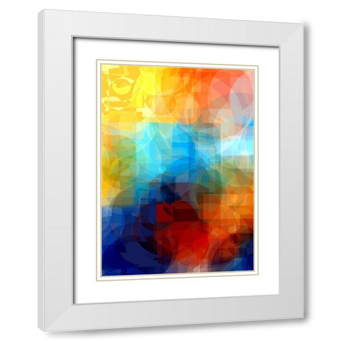 blue center White Modern Wood Framed Art Print with Double Matting by Lorenz, Peter