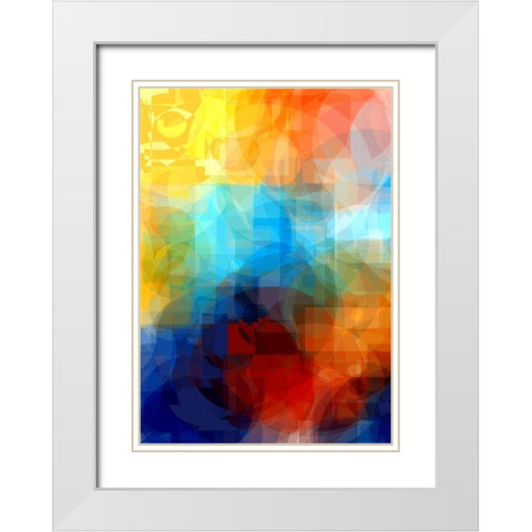 blue center White Modern Wood Framed Art Print with Double Matting by Lorenz, Peter