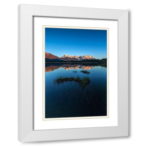 Das letzte Licht, irgendwo in Bayern White Modern Wood Framed Art Print with Double Matting by Scholz, Markus