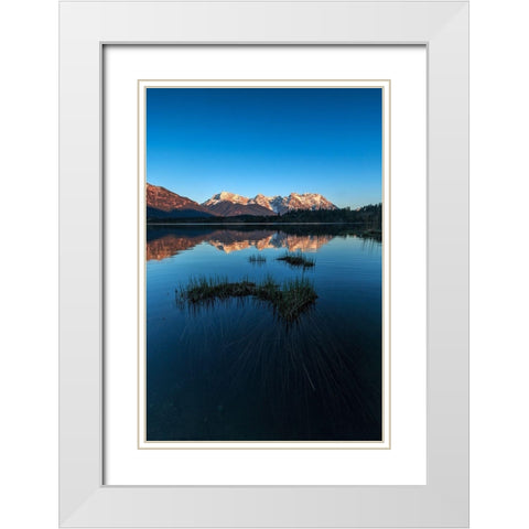 Das letzte Licht, irgendwo in Bayern White Modern Wood Framed Art Print with Double Matting by Scholz, Markus