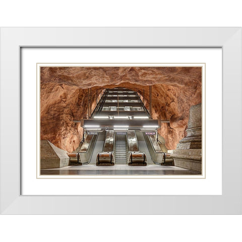 Radhuset White Modern Wood Framed Art Print with Double Matting by Belhadi, Michael